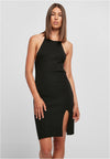 Vestido de cuello halter de punto acanalado UC