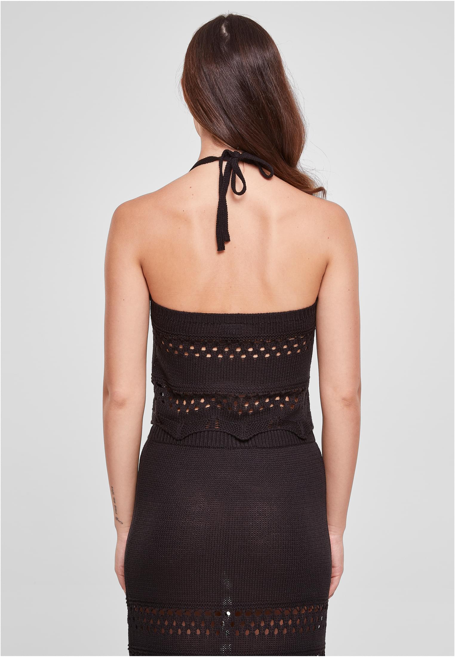 UC kort hæklet halstørklædetop