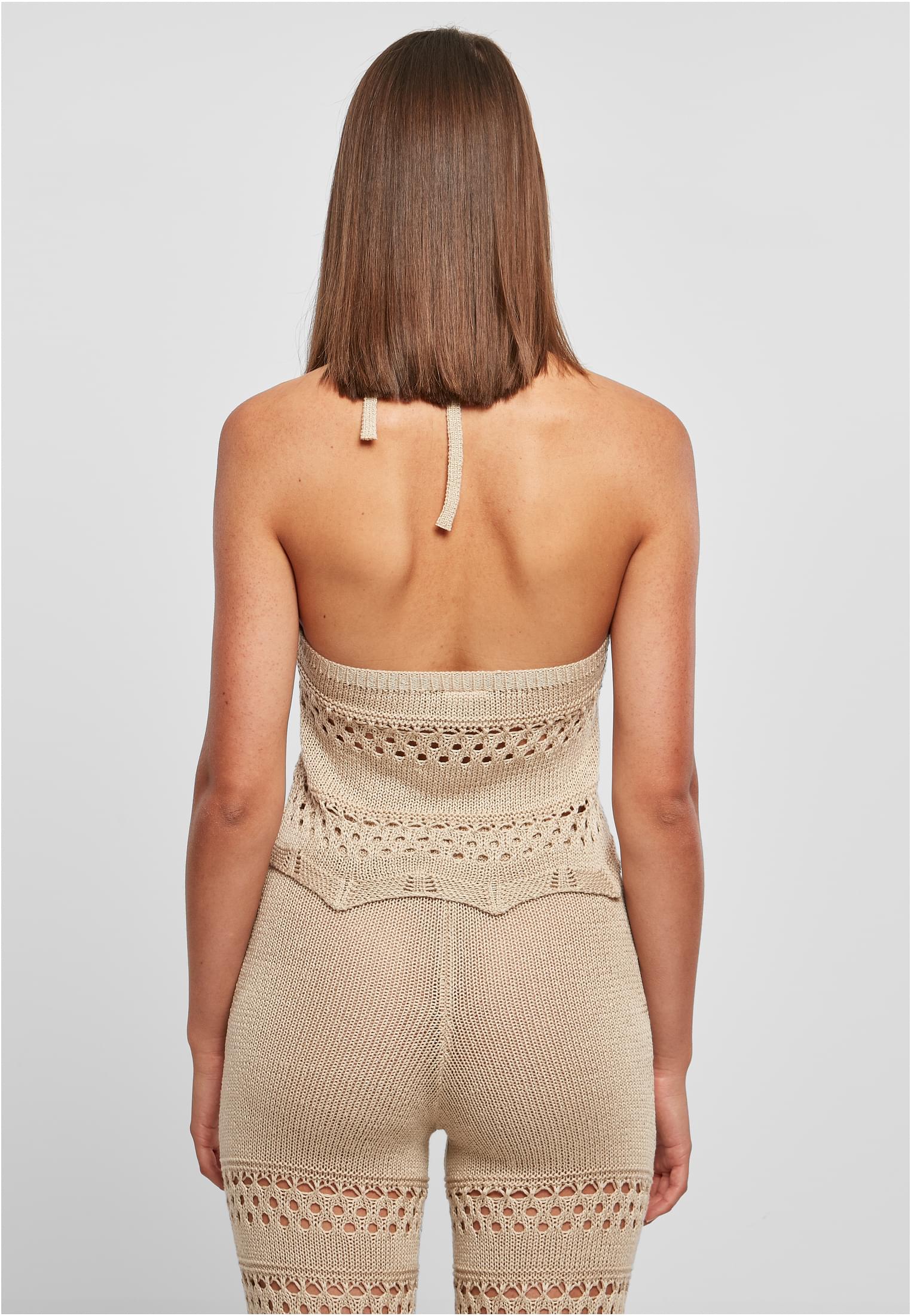 UC kort hæklet halstørklædetop