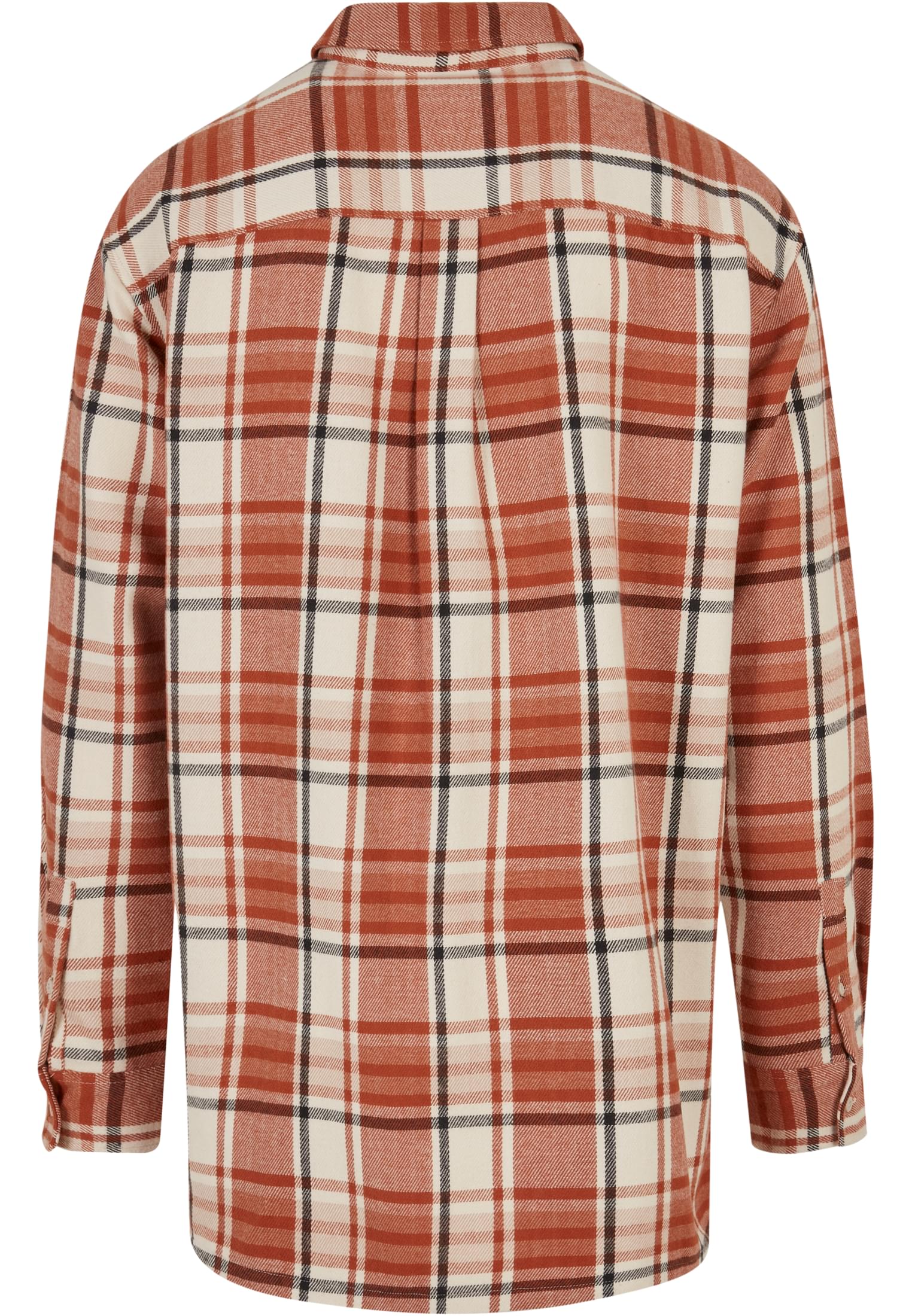 Camicia lunga oversize a quadri con foglie UC