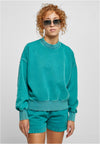 Dámský oversized Stone Washed Crewneck vodově zelený XXL