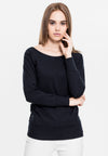 Maglione girocollo largo da donna nero XXL