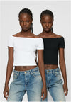 UC Organic Off Shoulder Rib Tee 2-Pack