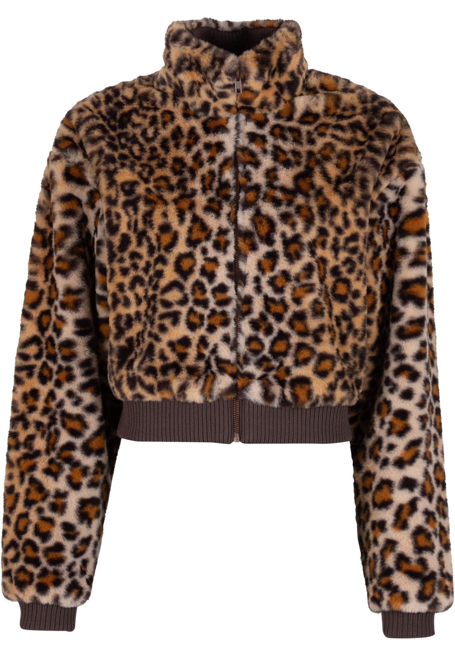 UC Cropped Faux Fur Leo Jacket