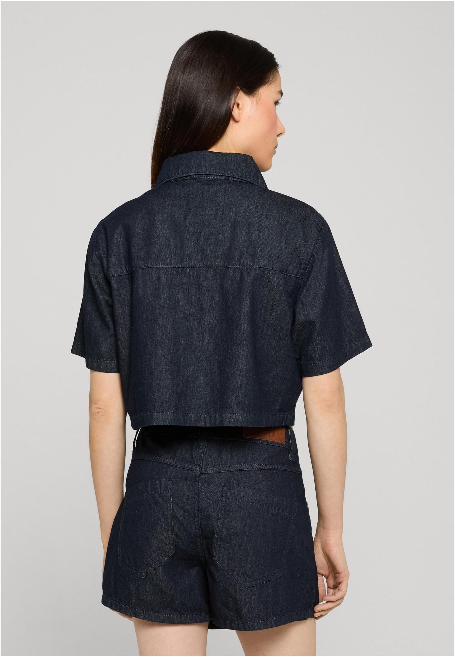 Cropped Light Denim Shirt