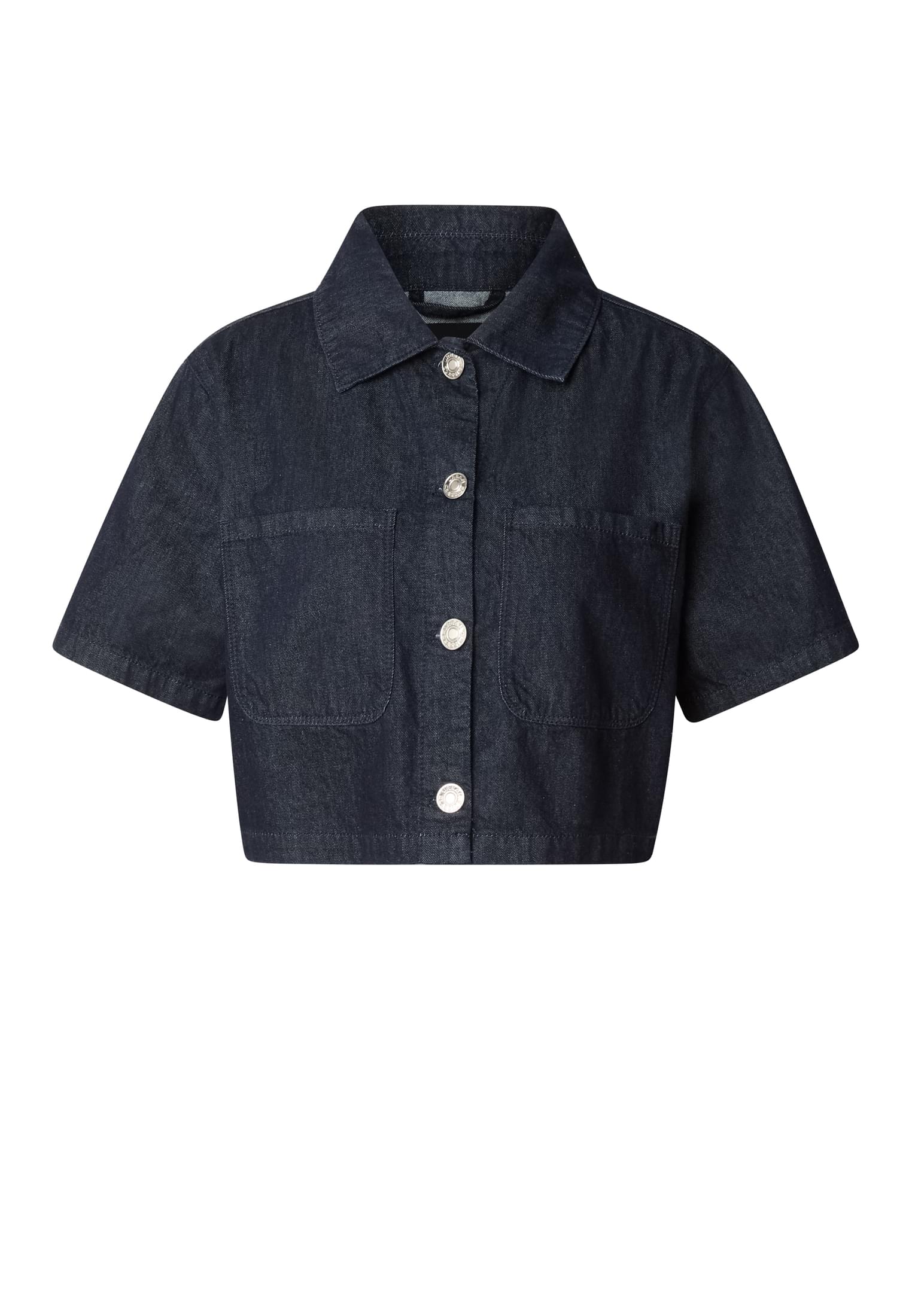 Cropped Light Denim Shirt