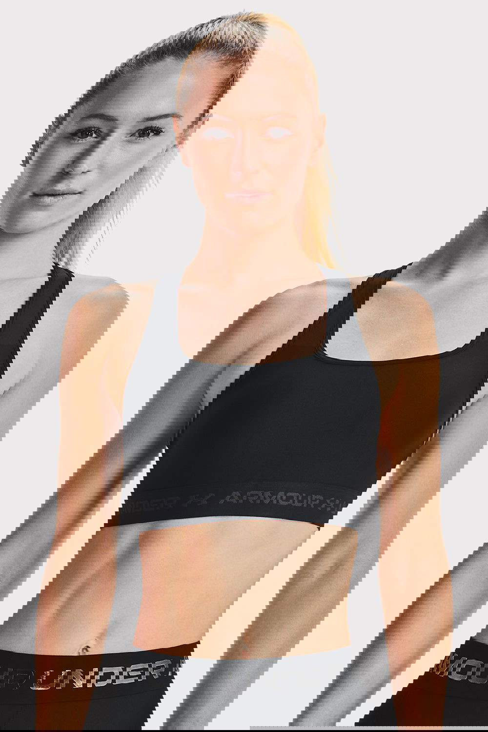 UA Crossback Mid Bra - Black - workoutbrands.com