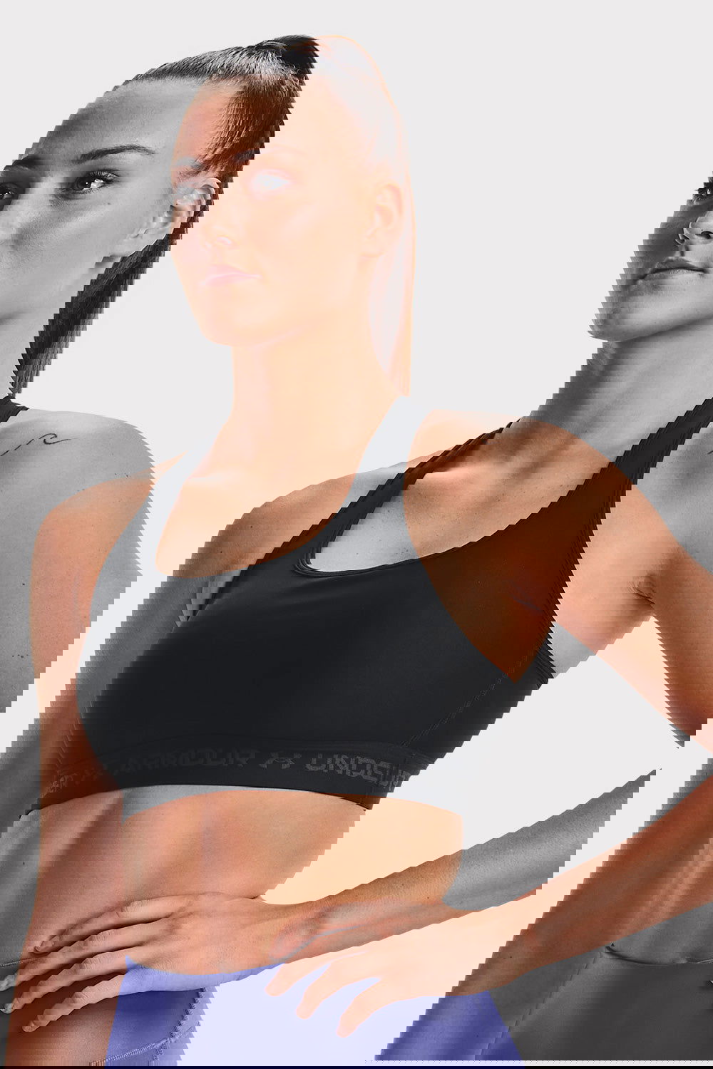 UA Crossback Mid Bra - Black - workoutbrands.com