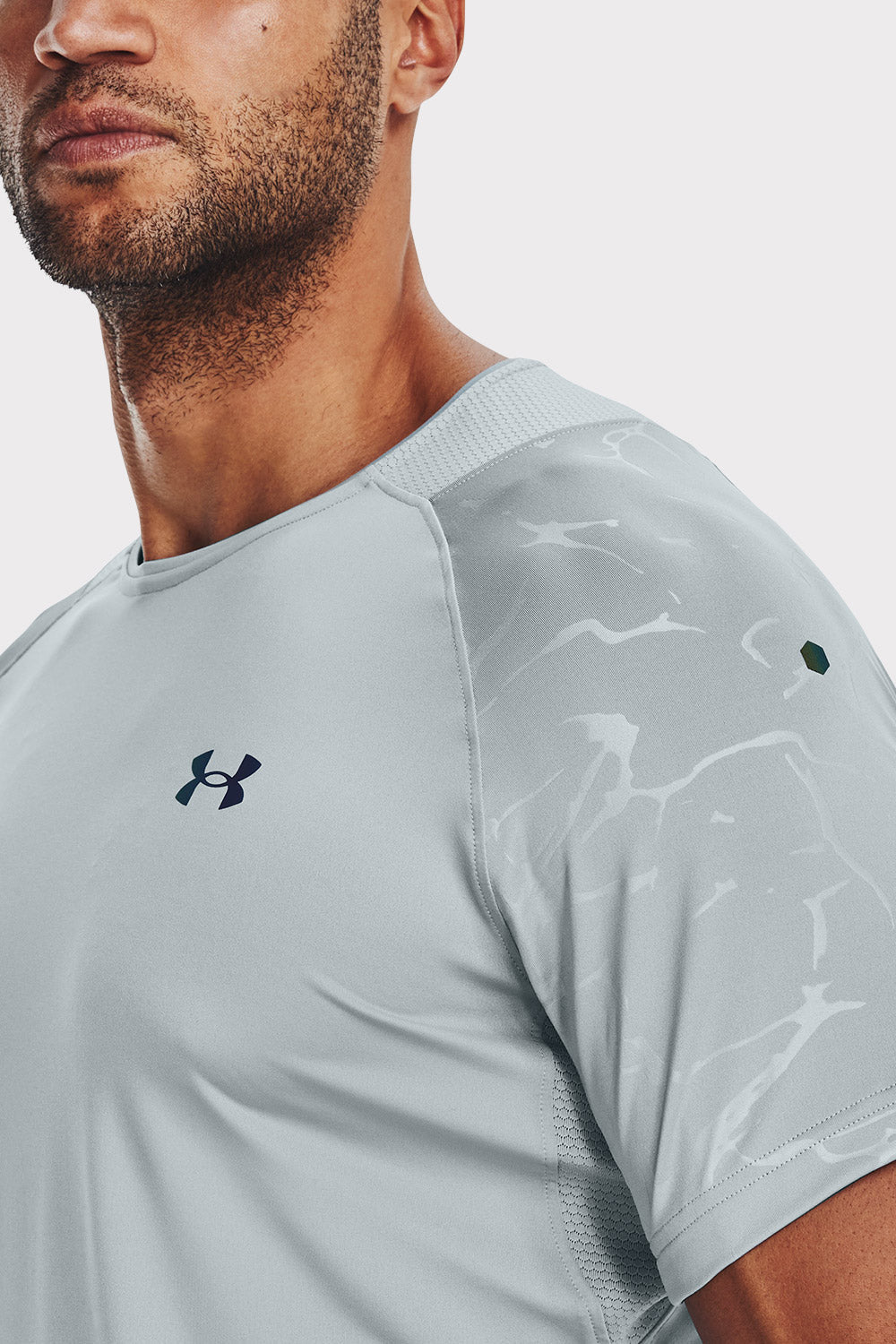 UA Rush Emboss SS - Harbor Blue - workoutbrands.com