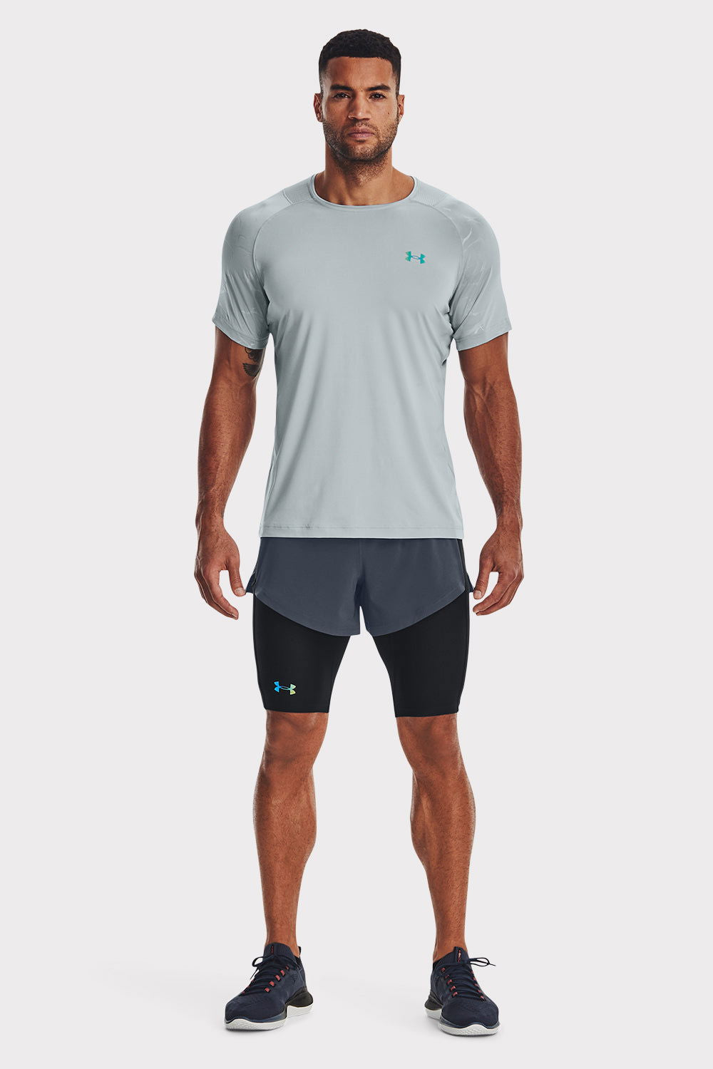 UA Rush Emboss SS - Harbor Blue - workoutbrands.com