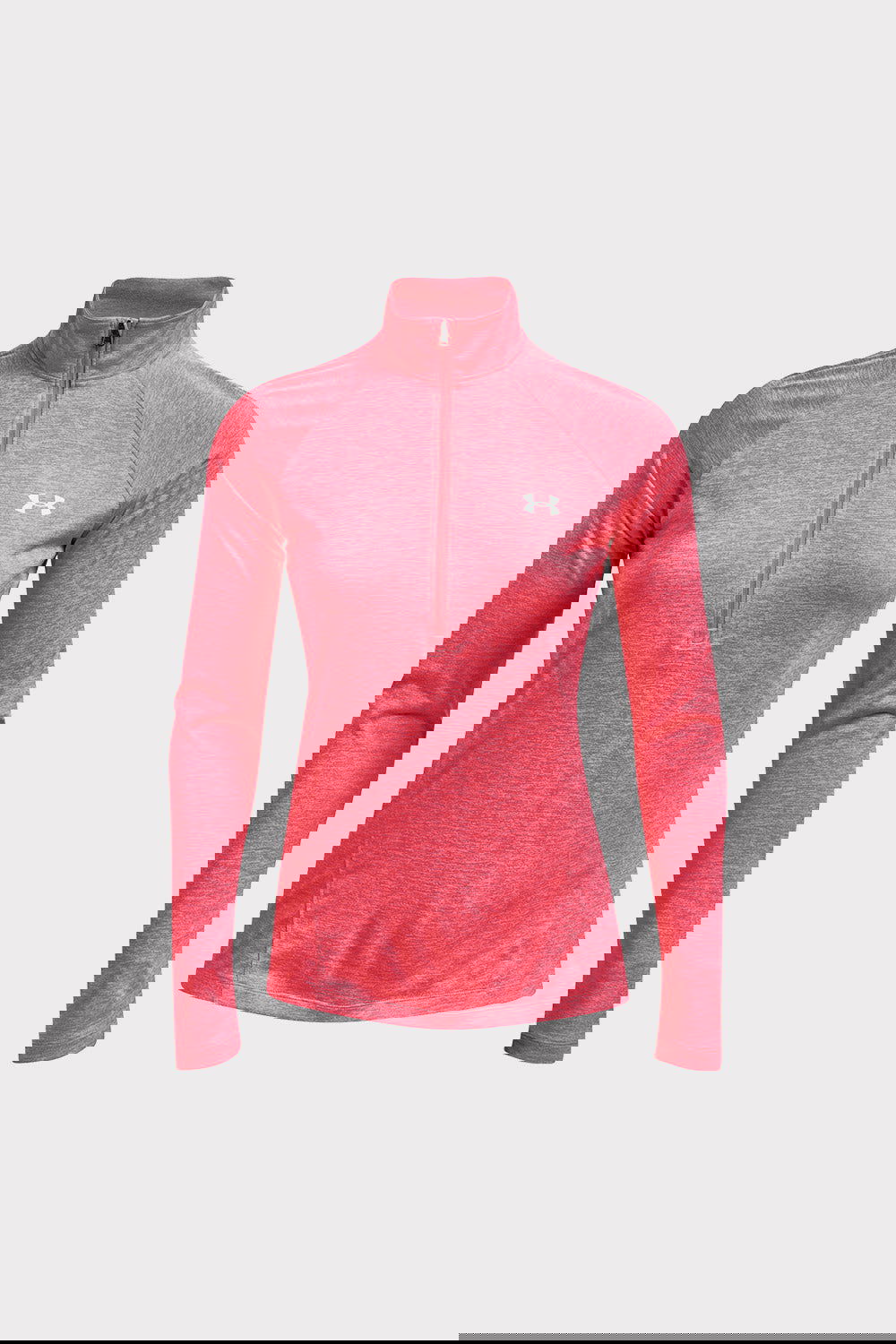 UA Tech 1/2 Zip Twist - Cerise - workoutbrands.com