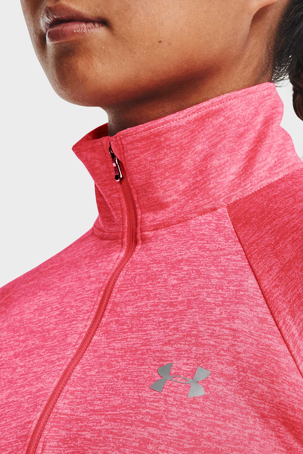 UA Tech 1/2 Zip Twist - Cerise - workoutbrands.com