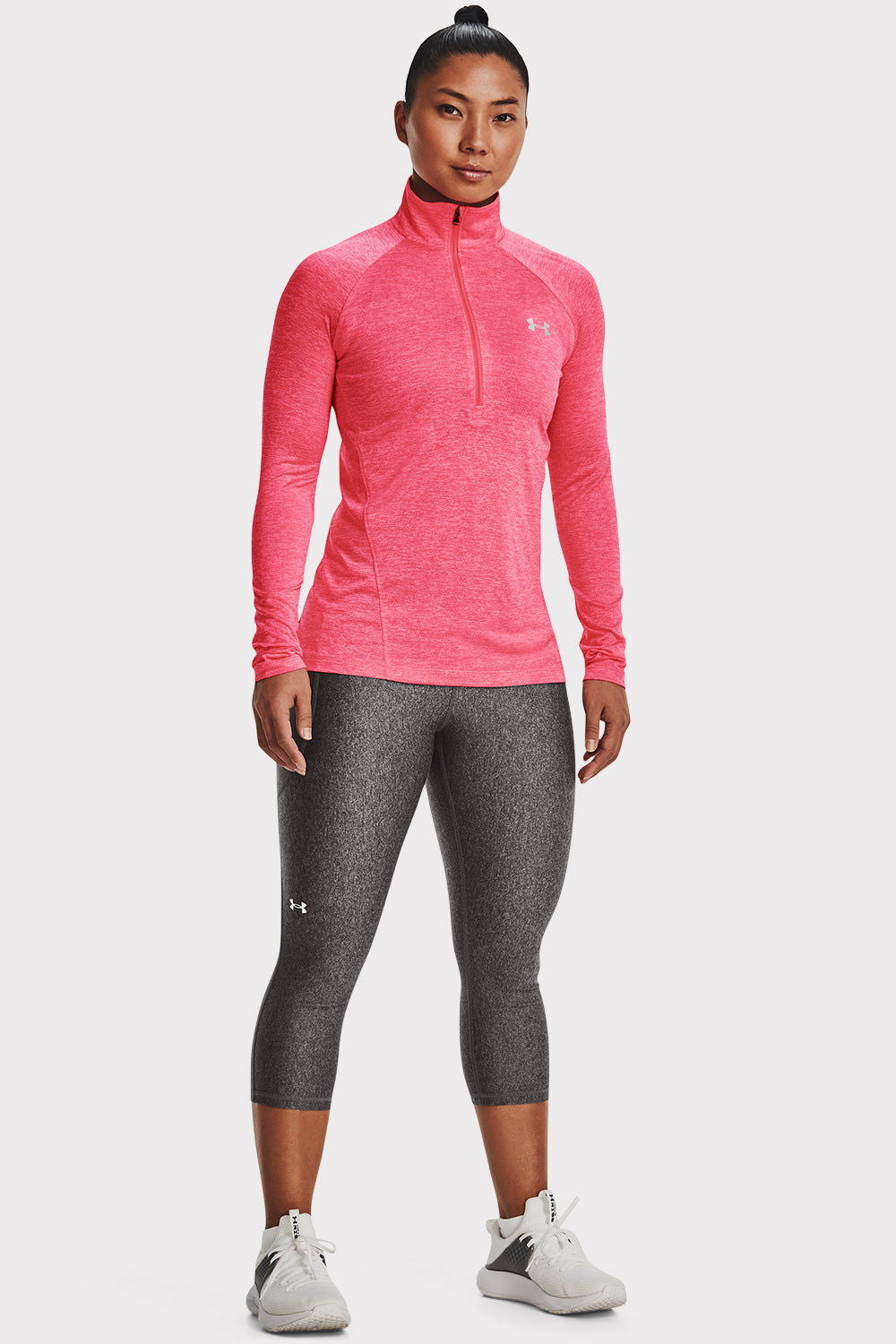 UA Tech 1/2 Zip Twist - Cerise - workoutbrands.com