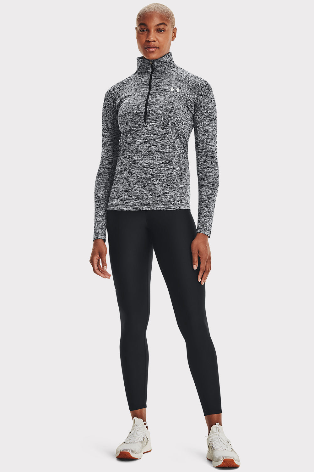 UA Tech 1/2 Zip Twist - Metallic Silver - workoutbrands.com