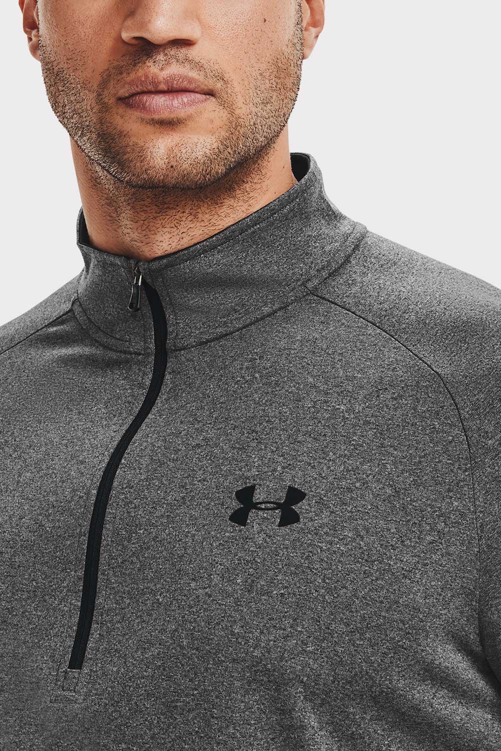 UA Tech 2.0 1/2 Zip - Carbon Heather - workoutbrands.com
