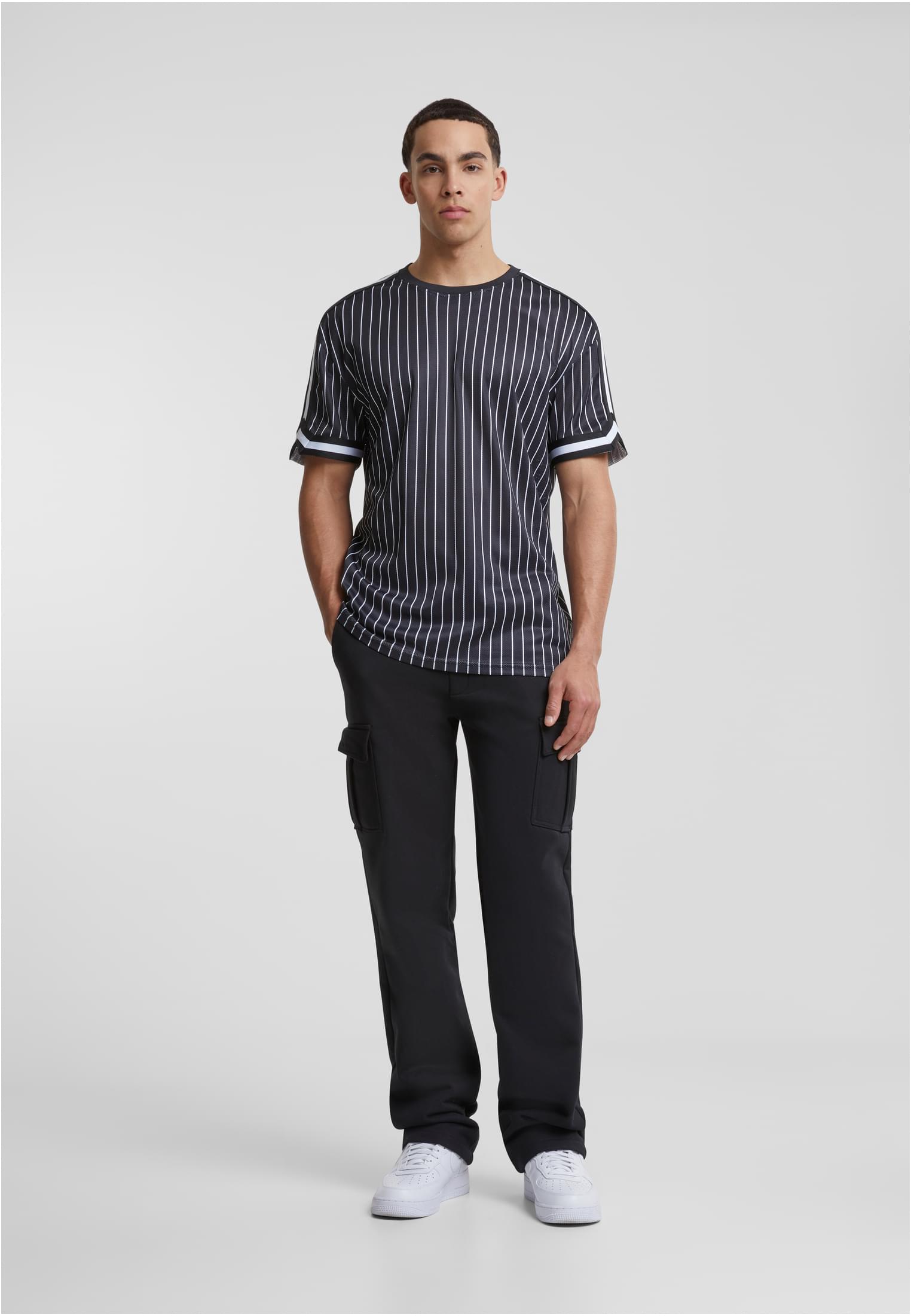 UC Oversized Striped Mesh Tee - workoutbrands.com