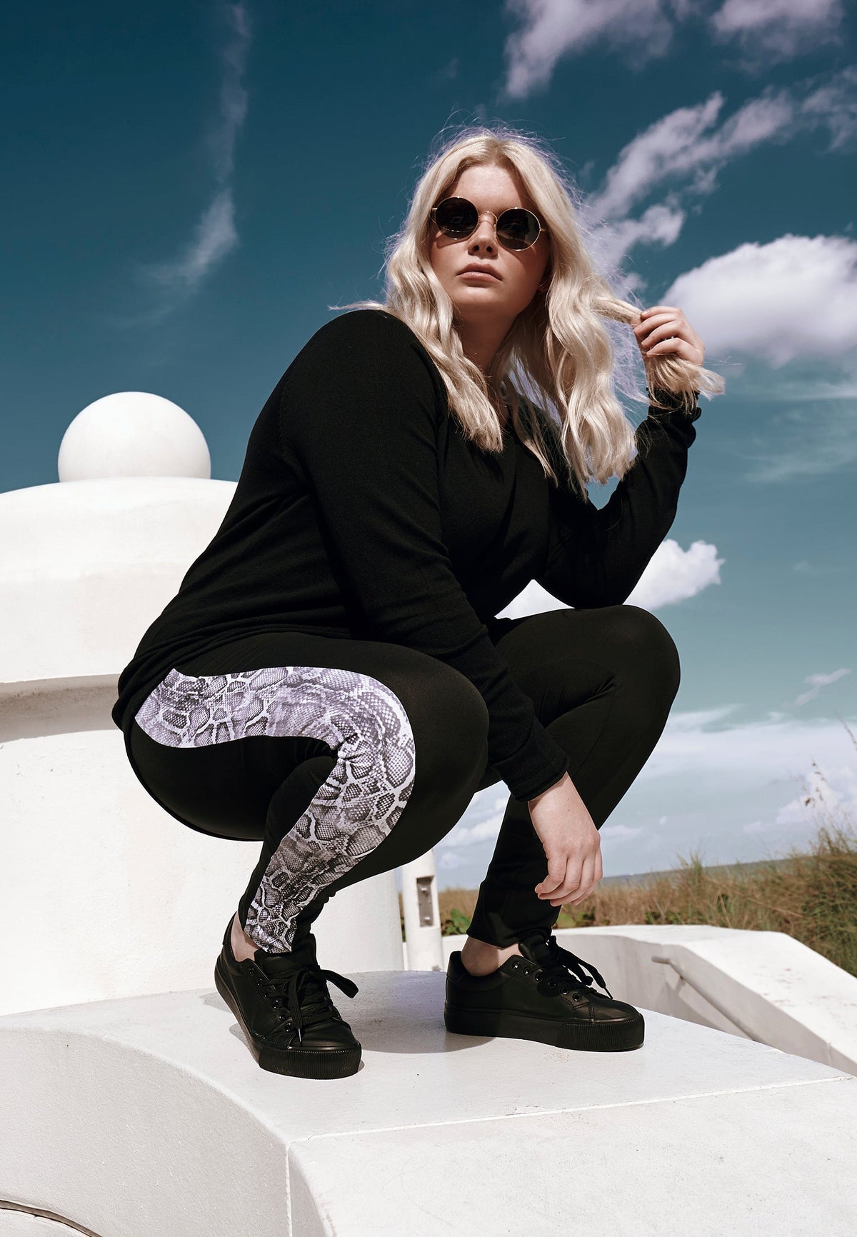 UC Side Striped Pattern Tights