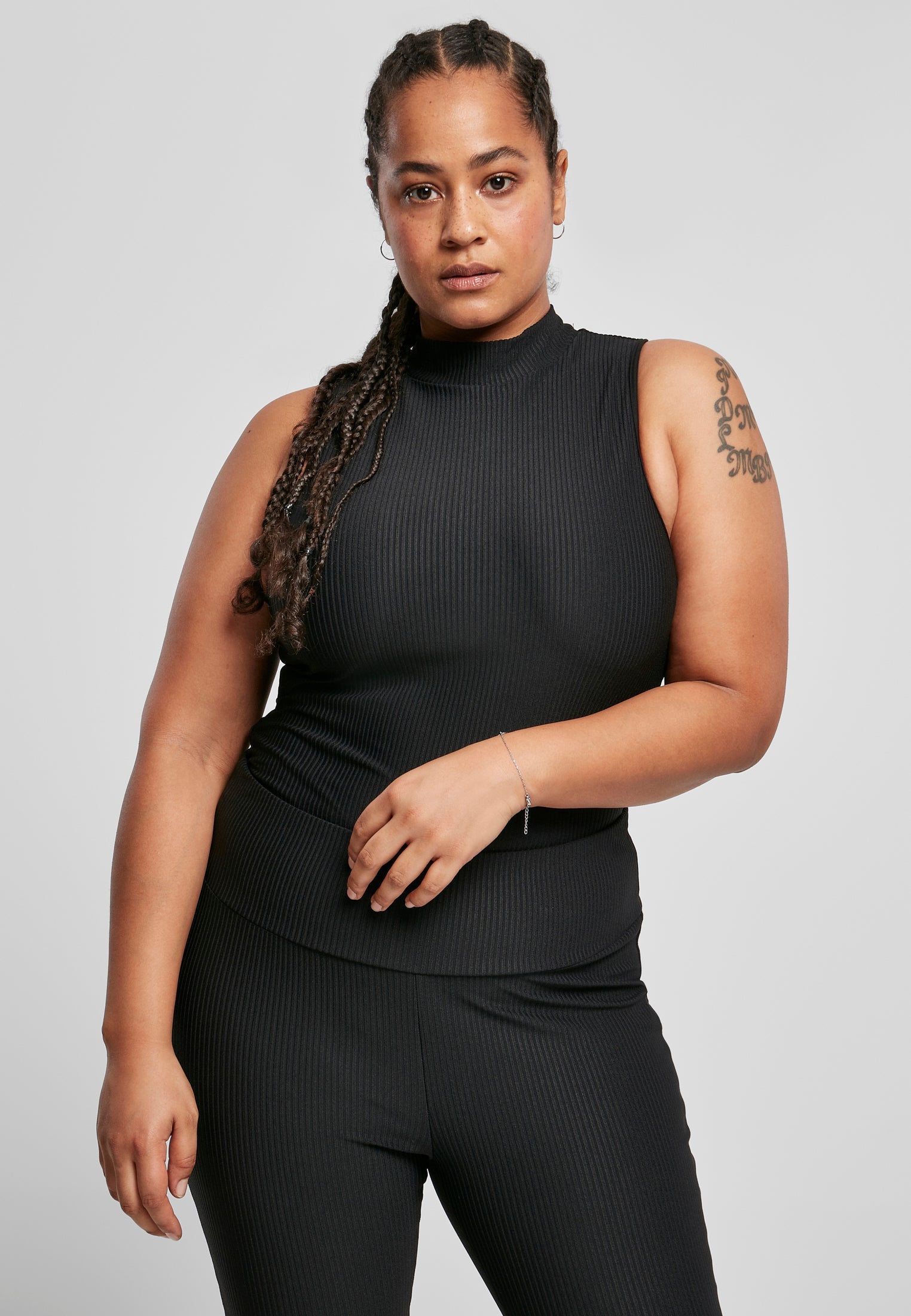 UC Sleeveless Rib Turtleneck Body - workoutbrands.com