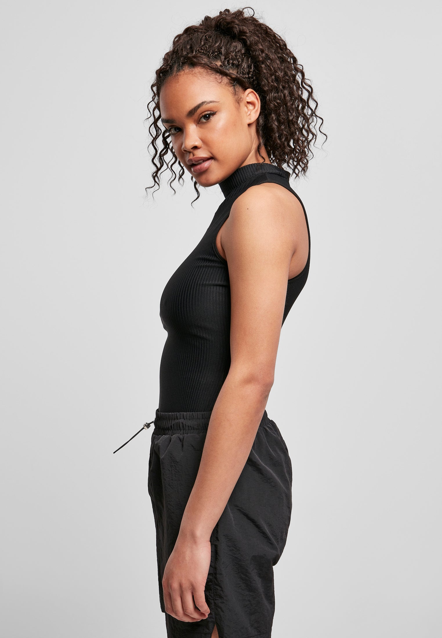 UC Sleeveless Rib Turtleneck Body - workoutbrands.com