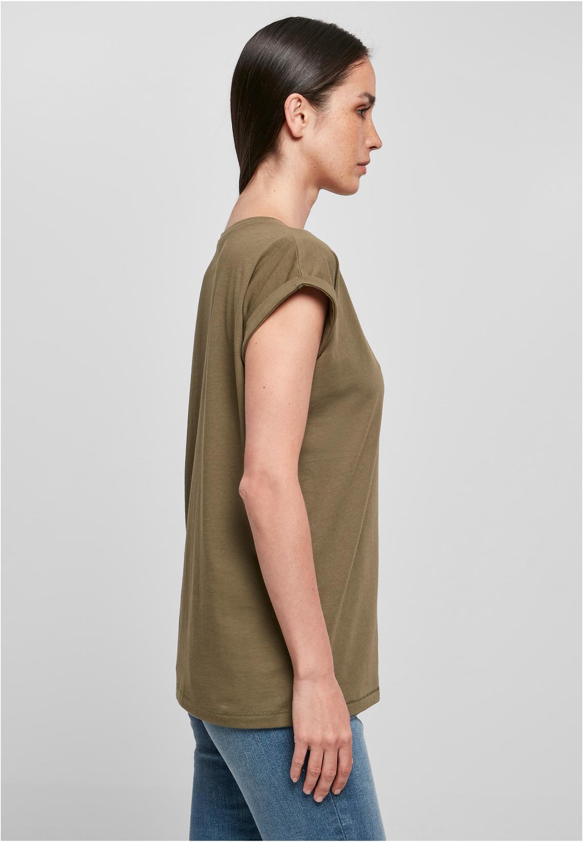 Ladies Essentials Extended Shoulder Tee - workoutbrands.com