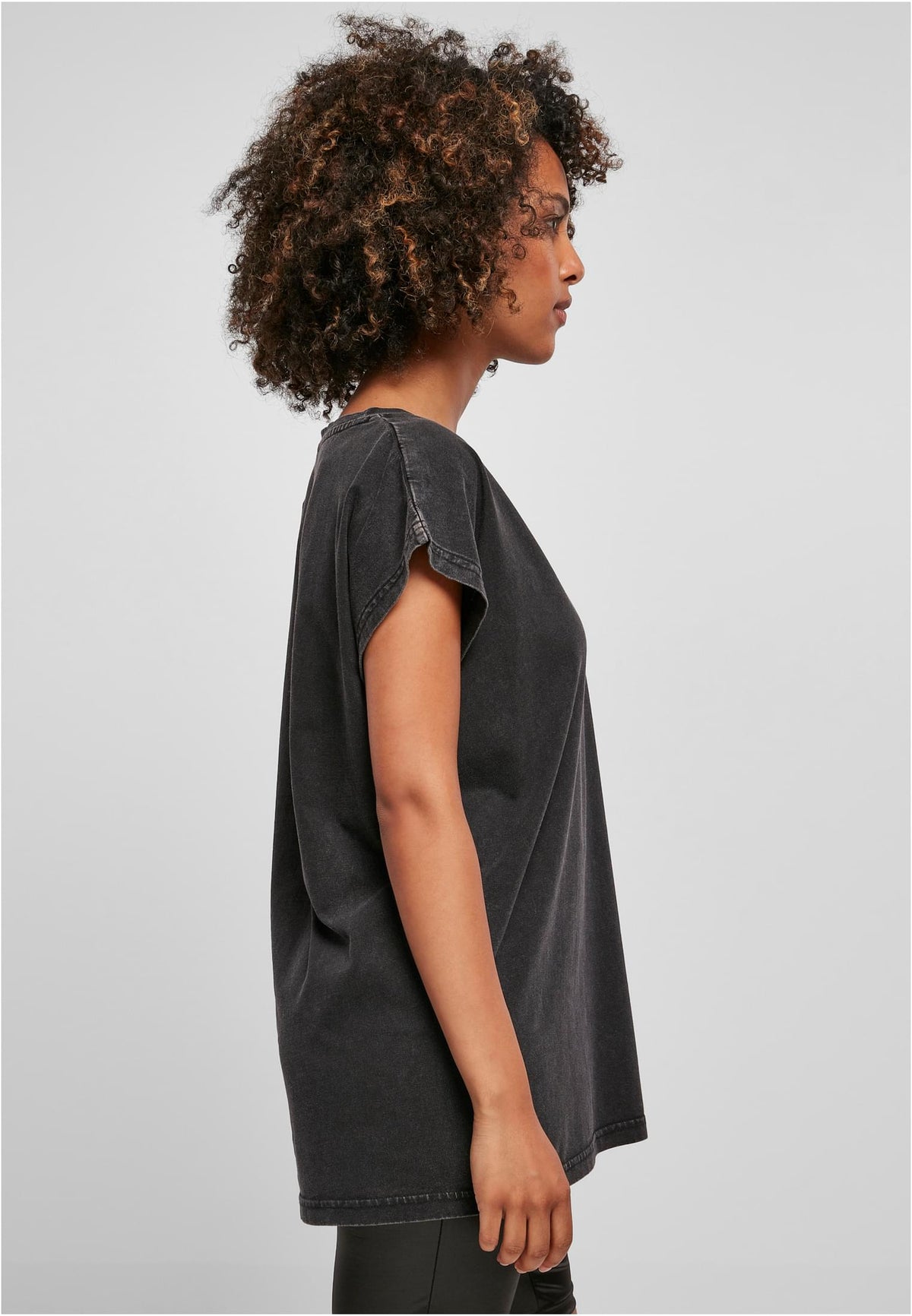 Ladies Acid Washed Extended Shoulder Tee - workoutbrands.com