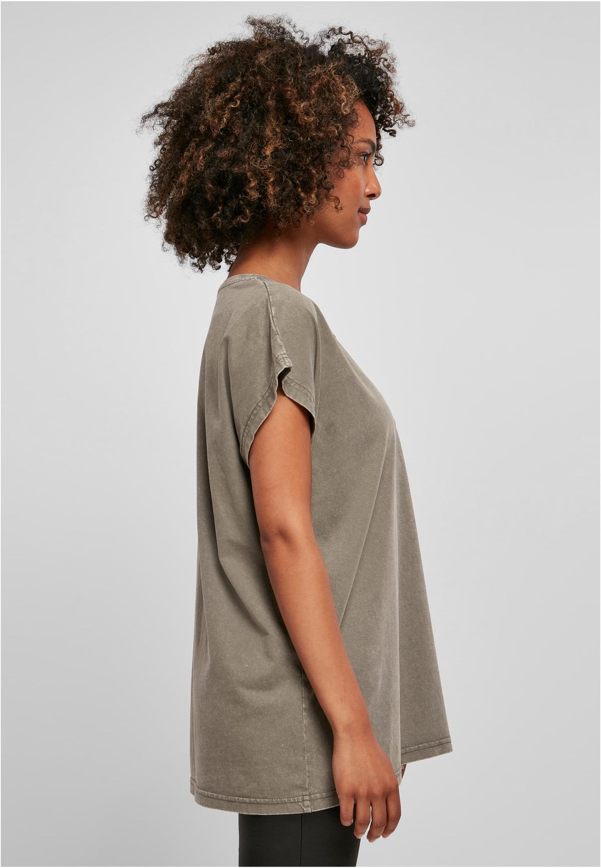 Ladies Acid Washed Extended Shoulder Tee - workoutbrands.com
