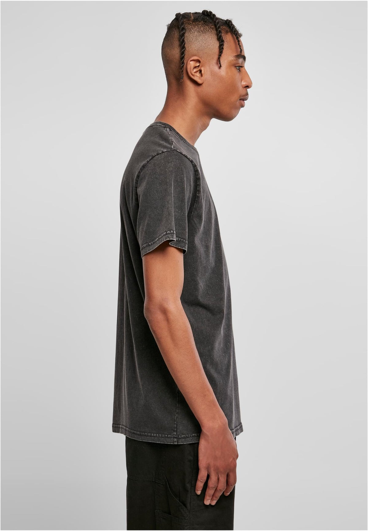 Acid Washed Round Neck Tee - workoutbrands.com