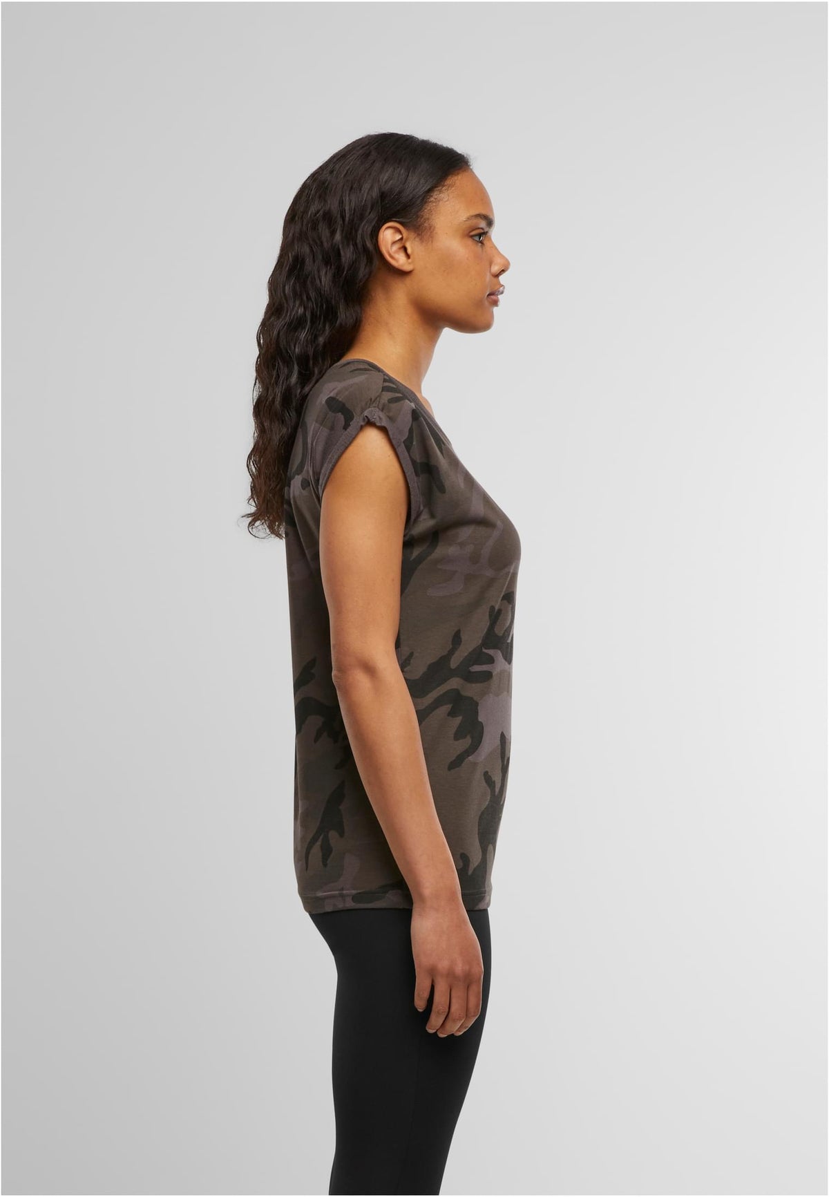Ladies Extended Shoulder Camo Tee - workoutbrands.com