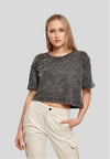 Ladies Acid Washed Cropped Tee