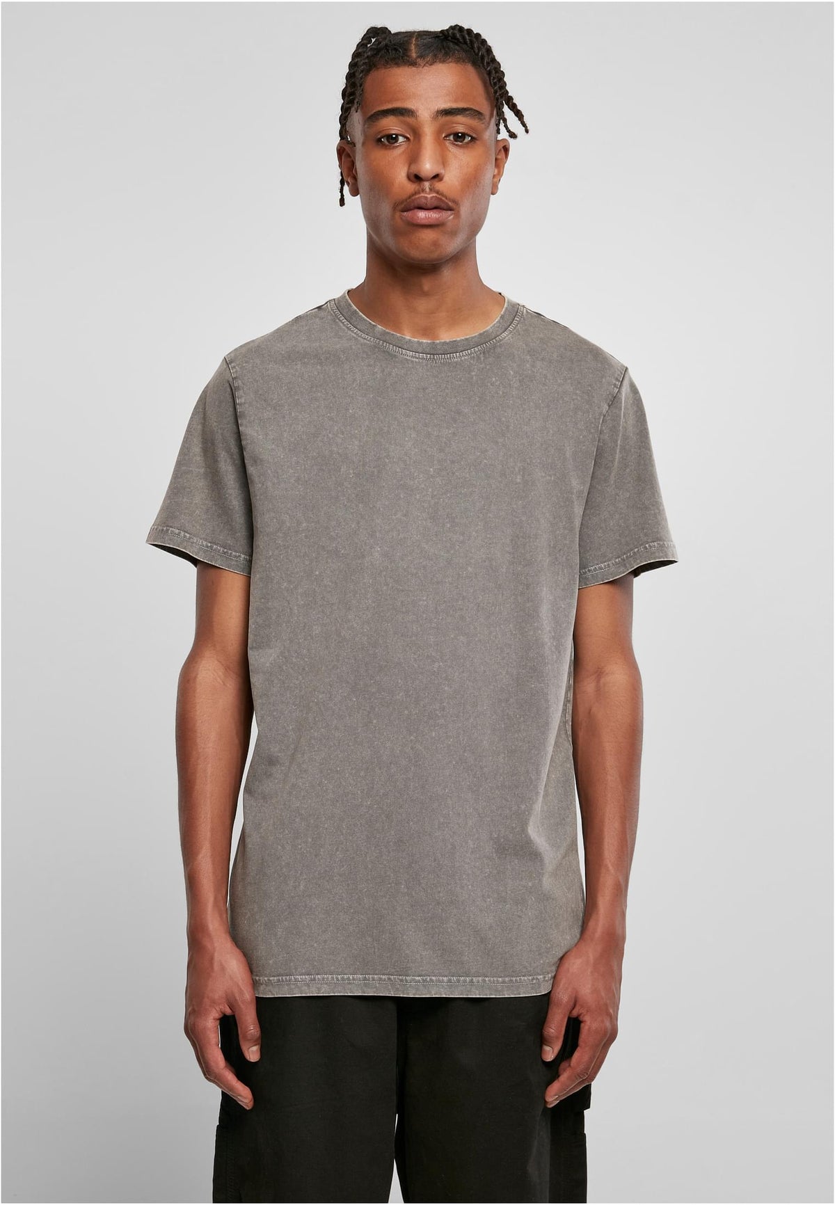 Acid Washed Round Neck Tee - workoutbrands.com