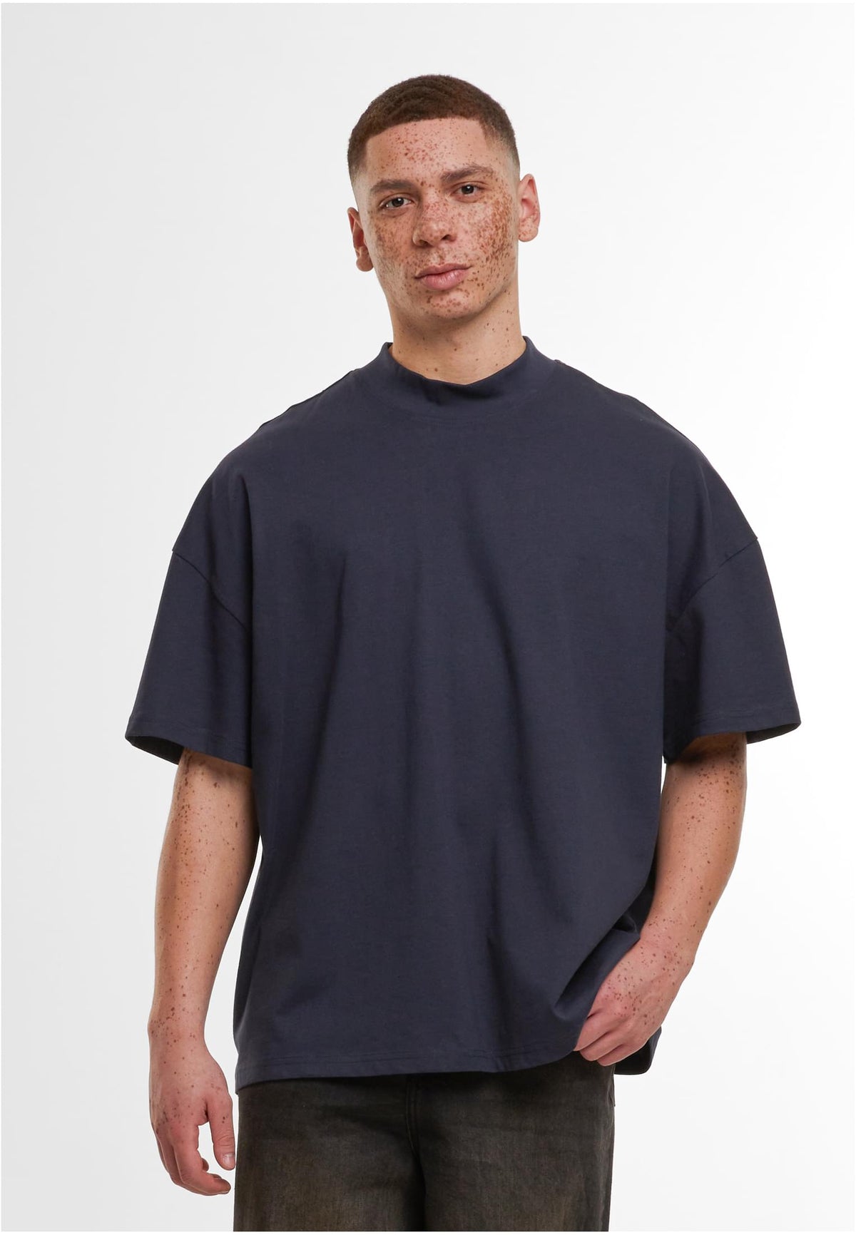 Oversized Mock Neck Tee - workoutbrands.com