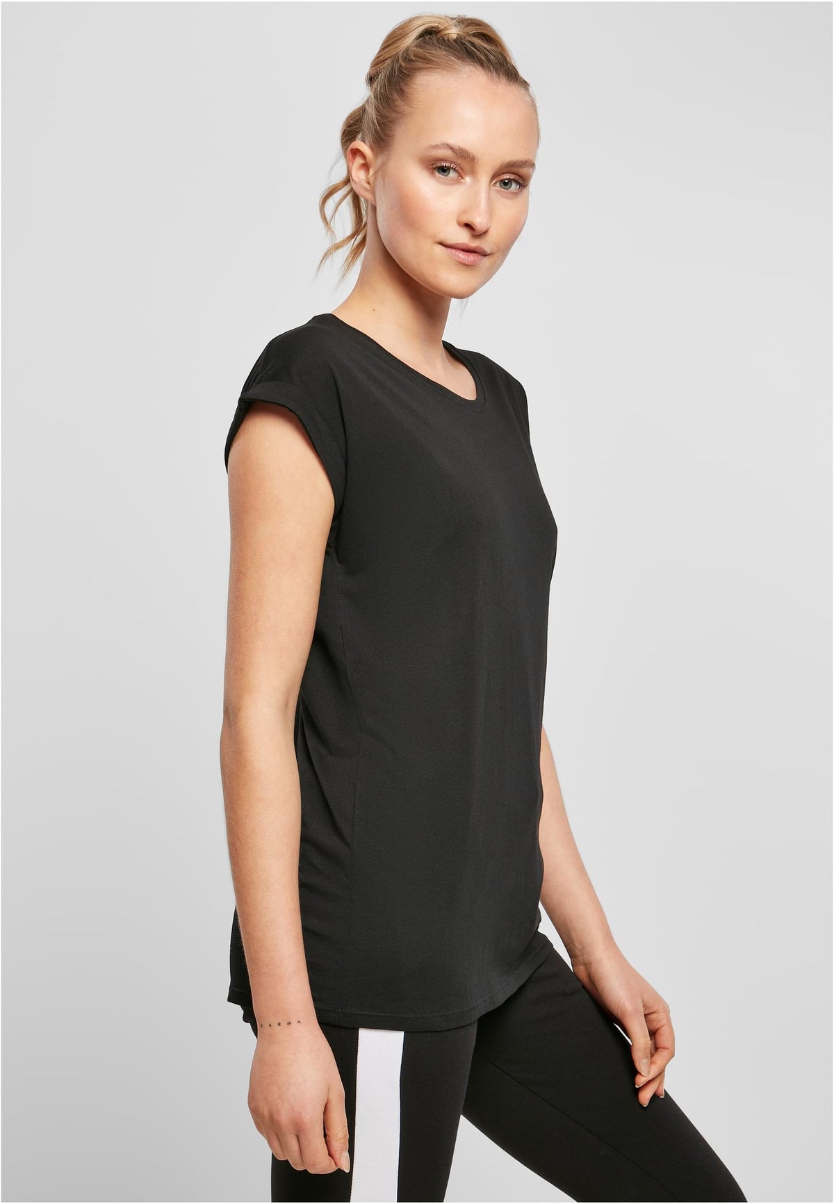 Ladies Essentials Extended Shoulder Tee - workoutbrands.com
