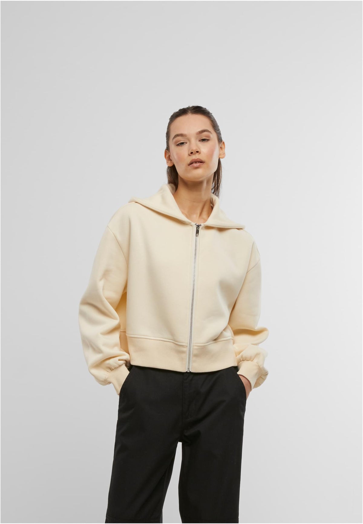 Ladies Short Oversized Zip Jacket - workoutbrands.com
