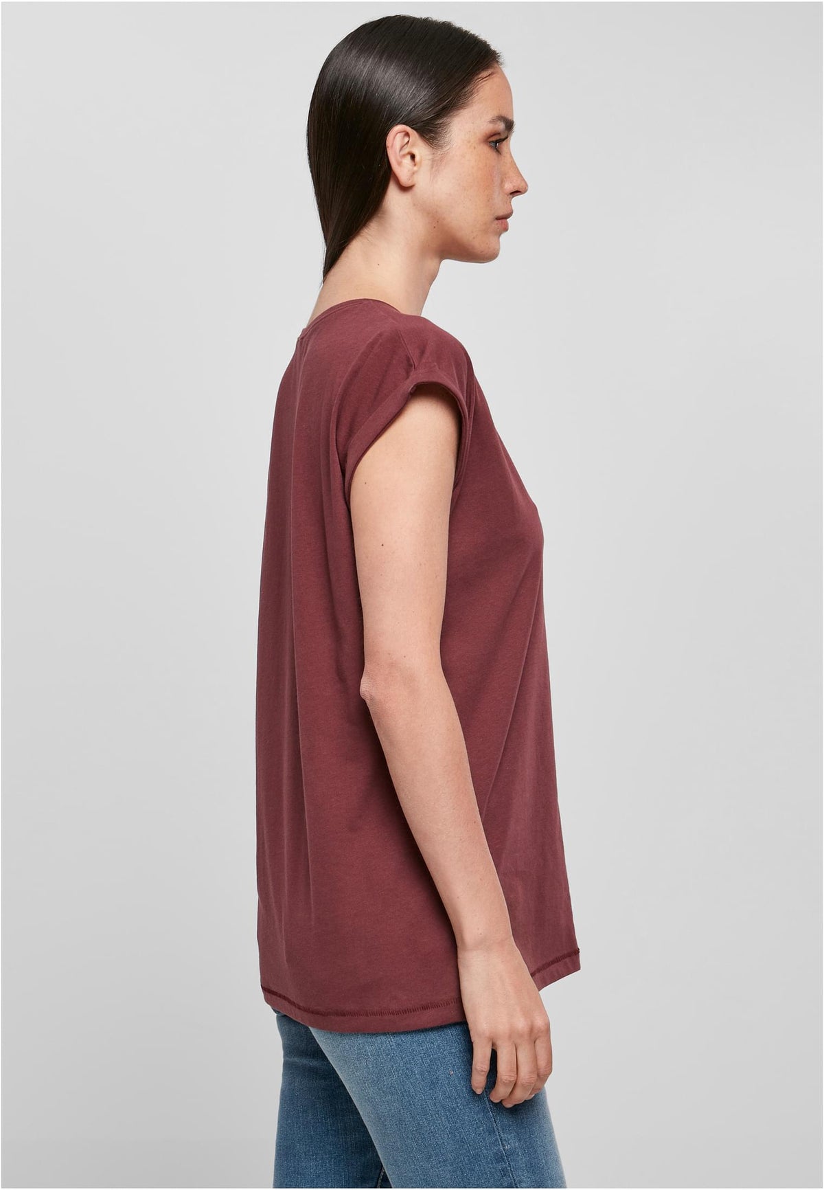 Ladies Essentials Extended Shoulder Tee - workoutbrands.com