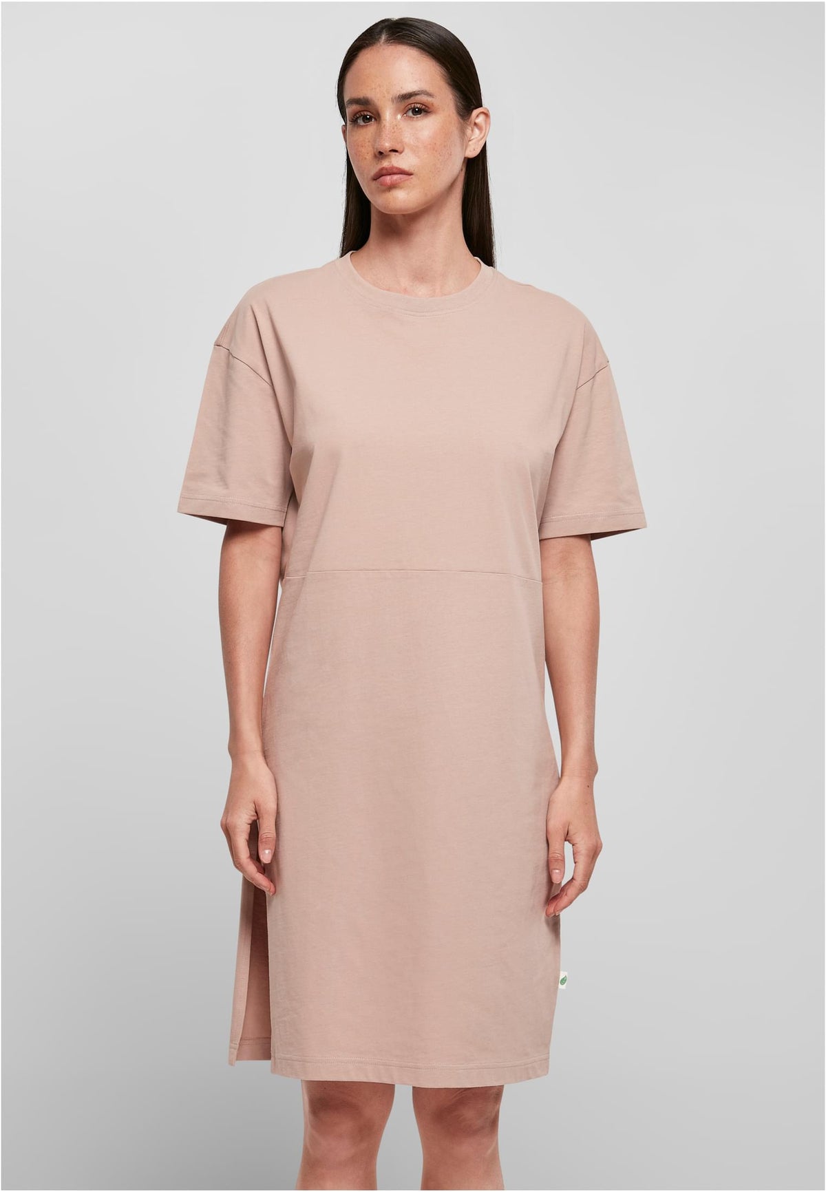 Ladies Essentials Oversized Slit Tee Dress - workoutbrands.com